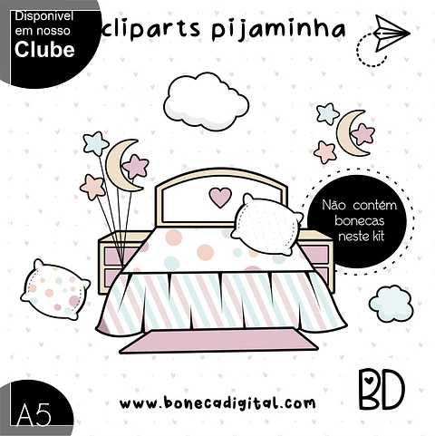 Kit Digital Cliparts Pijaminha 13