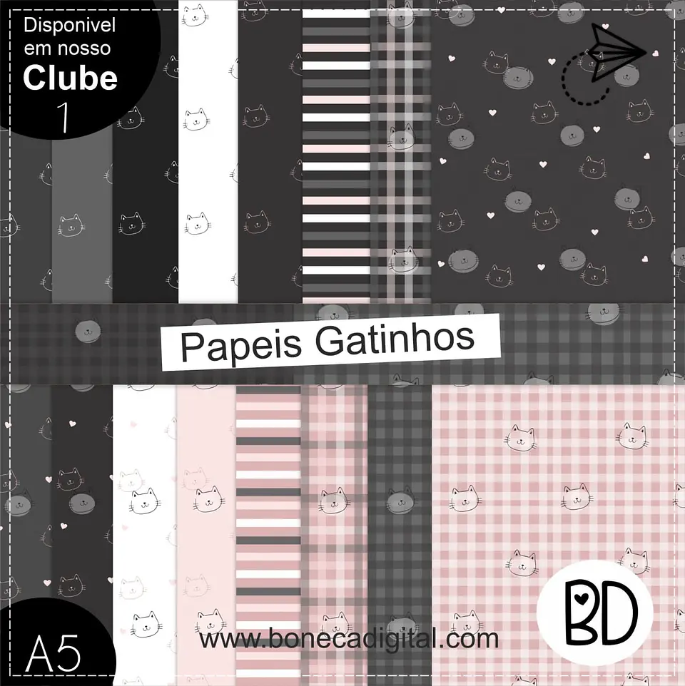 Kit Digital Gatinhos Papeis 29 1