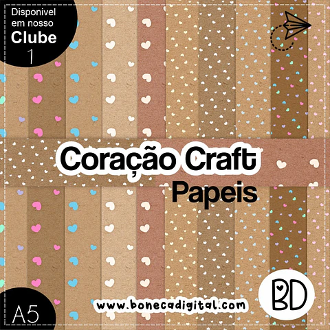 Kit Digital Coração Craft 28