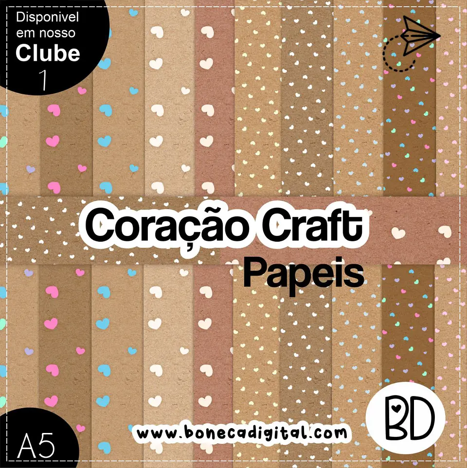 Kit Digital Coração Craft 28 1