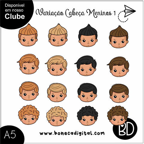 Kit Digital Bdvariação Cabeça Meninos 11