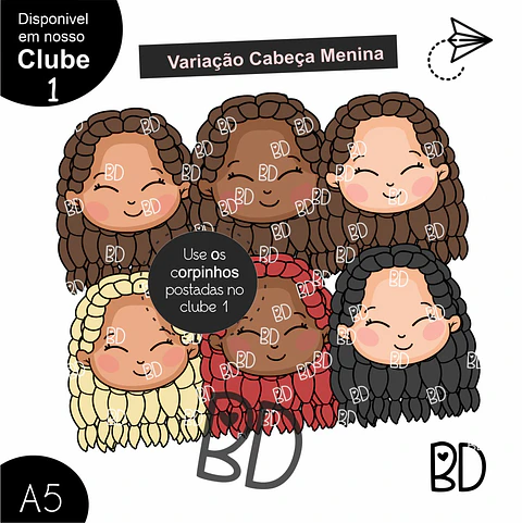 Kit Digital Cabeças Meninas Variação B 7