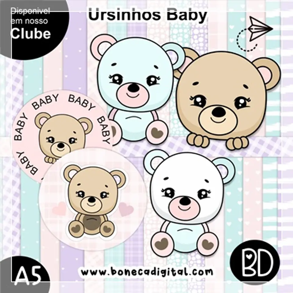 Kit Digital Ursinhos Paleta Baby 26 1