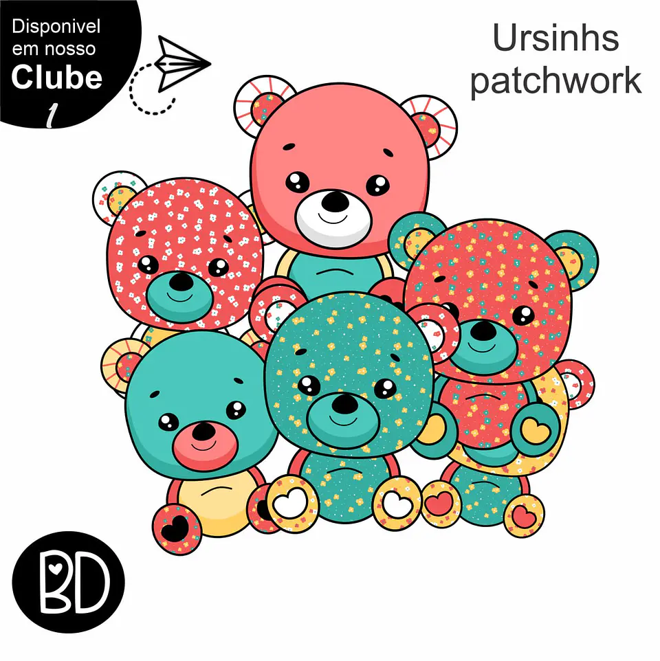 Kit Digital Ursinhos Patcwork 39 1