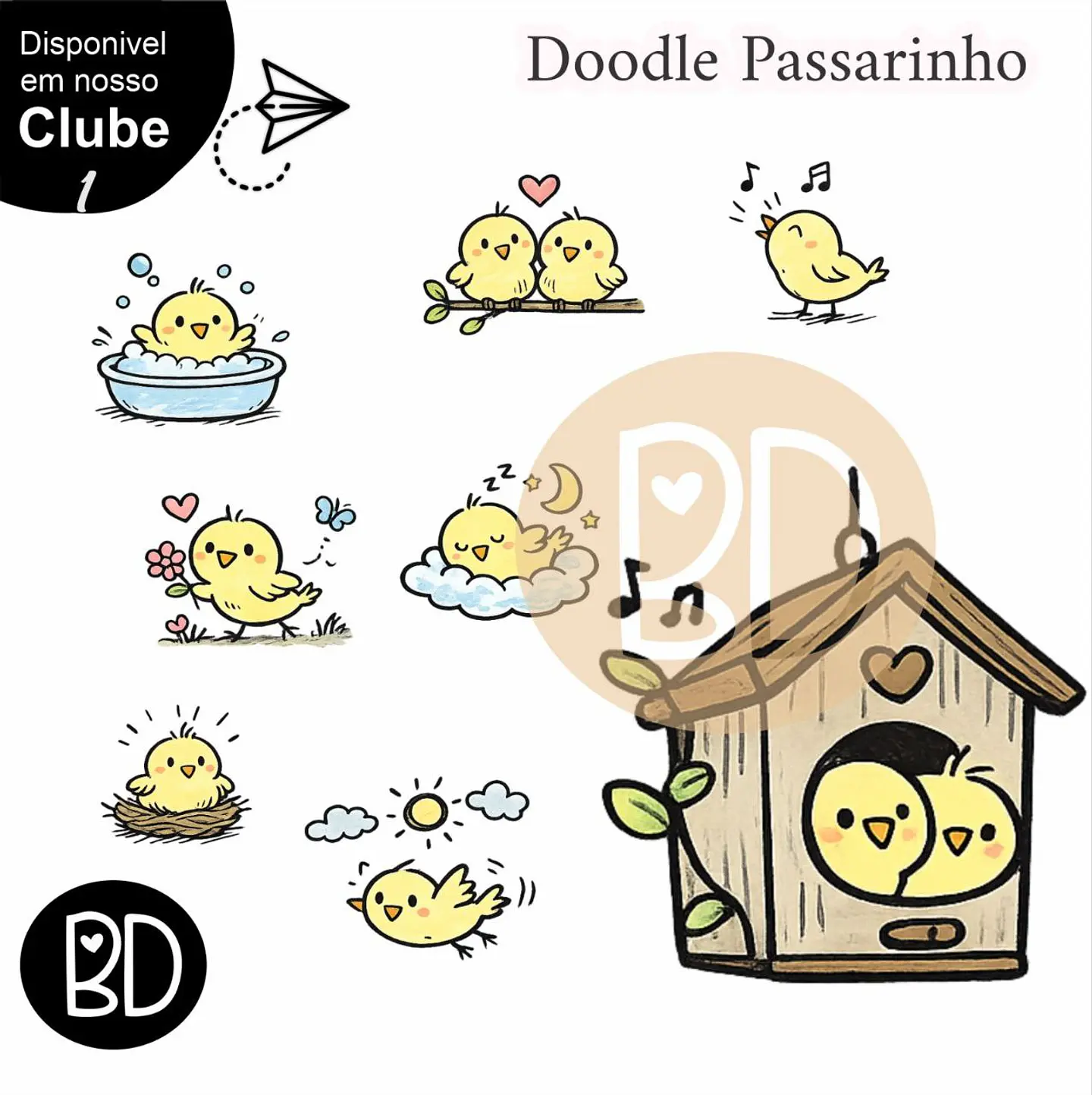 Kit Digital Doodles Passarinhos 43 1
