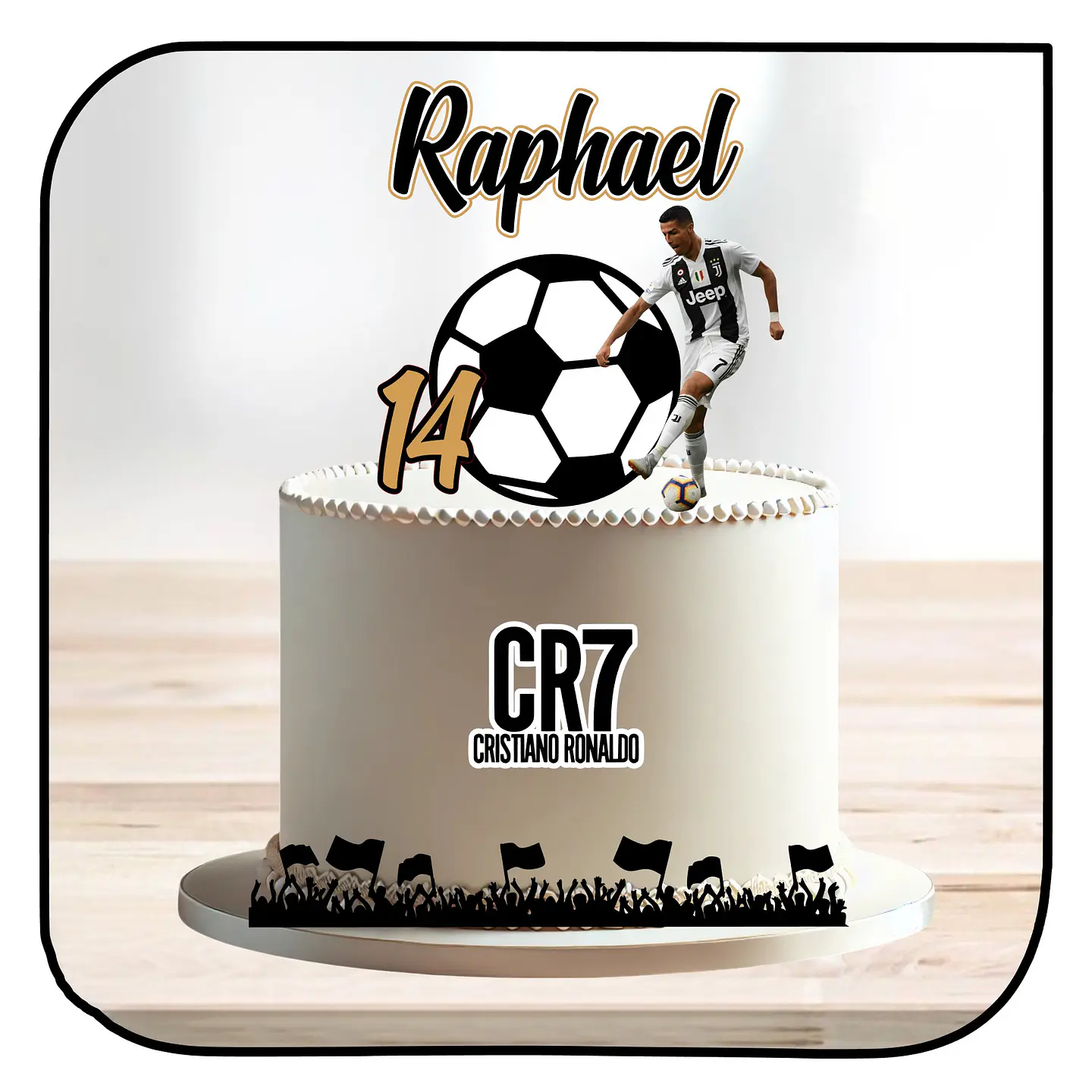 Arquivo de Corte Topo de Bolo Cristiano Ronaldo CR7 7 1