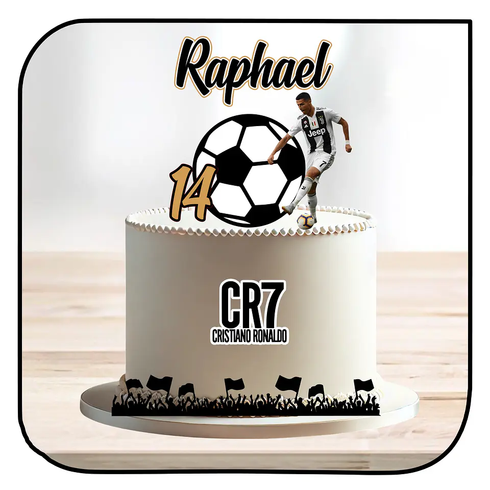 Arquivo de Corte Topo de Bolo Cristiano Ronaldo CR7 7 1
