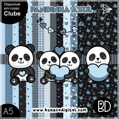 Kit Digital Kits Bd Pandinha Azul 22
