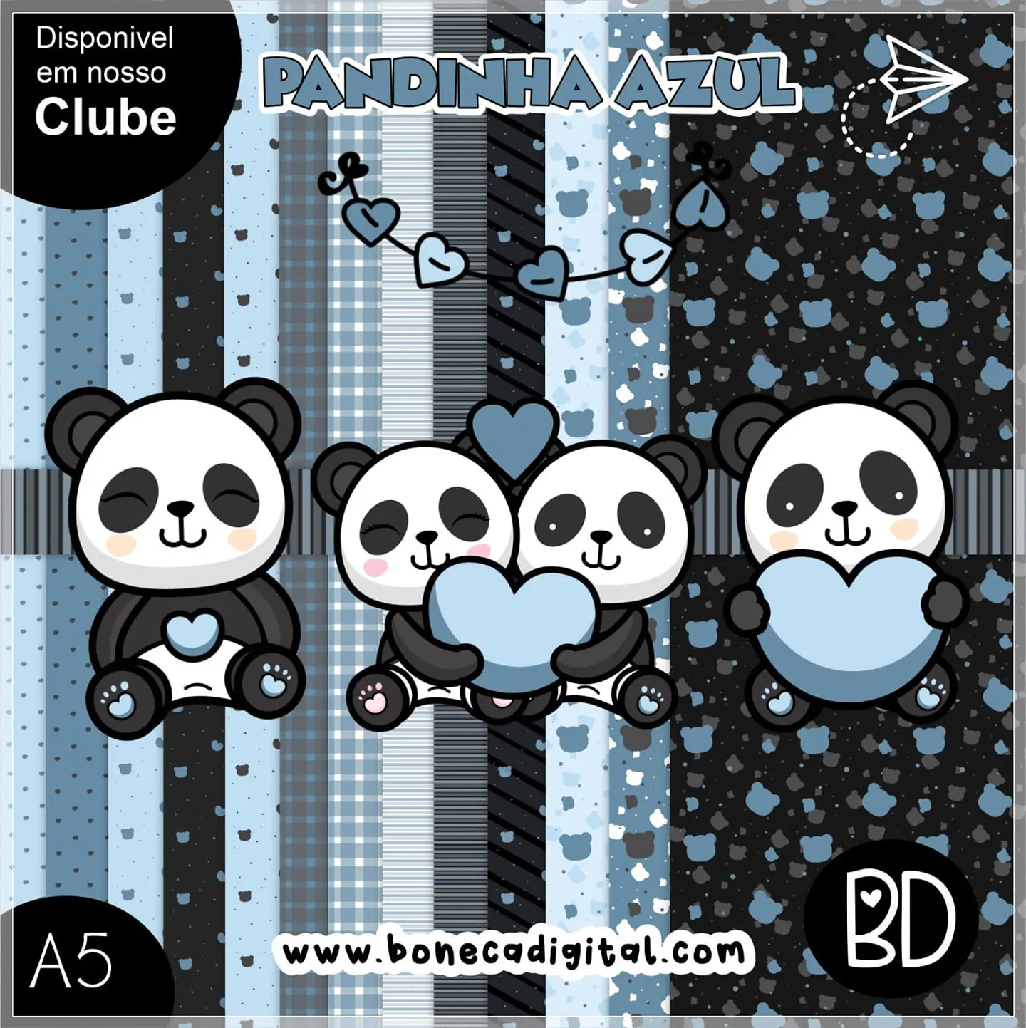 Kit Digital Kits Bd Pandinha Azul 22 1