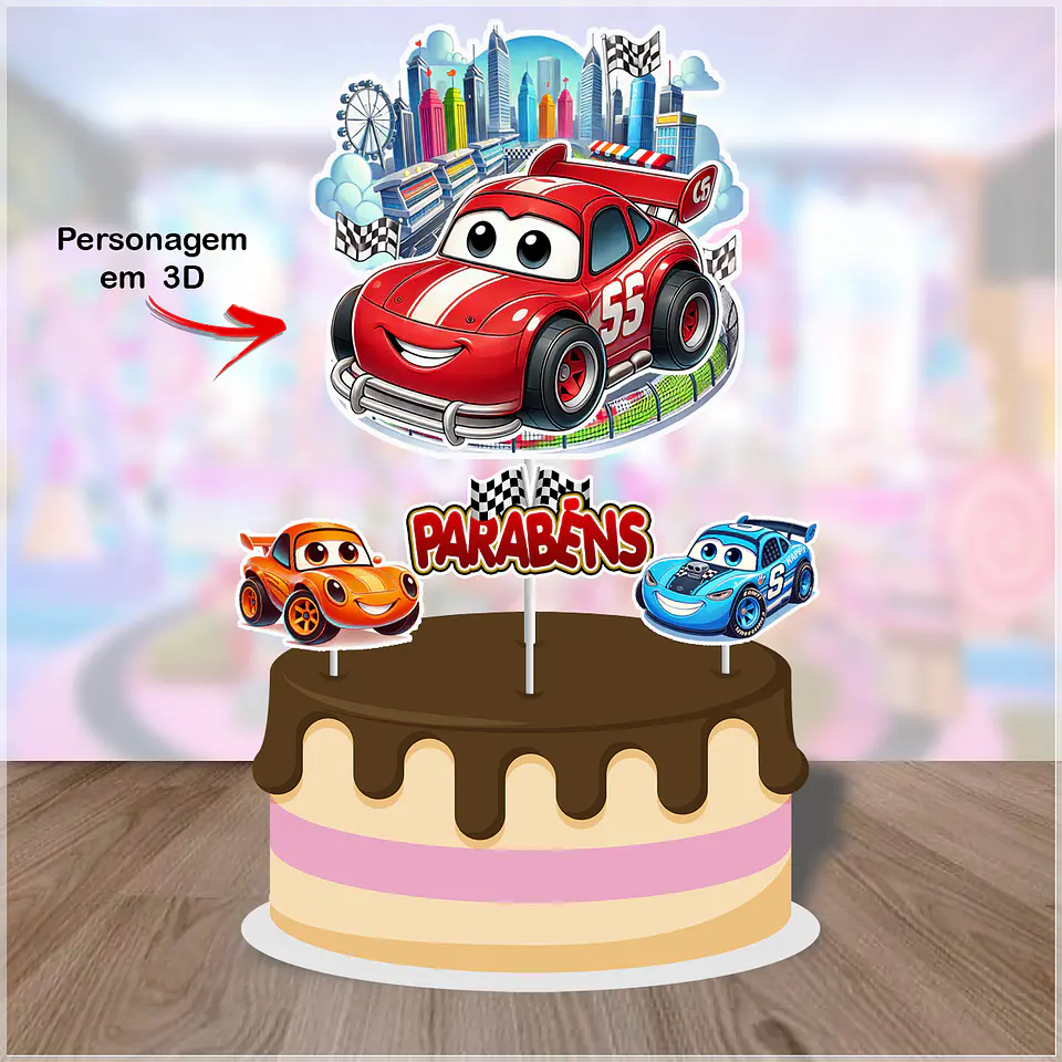 Arquivo de Corte Topo de Bolo Carros Disney 325 1