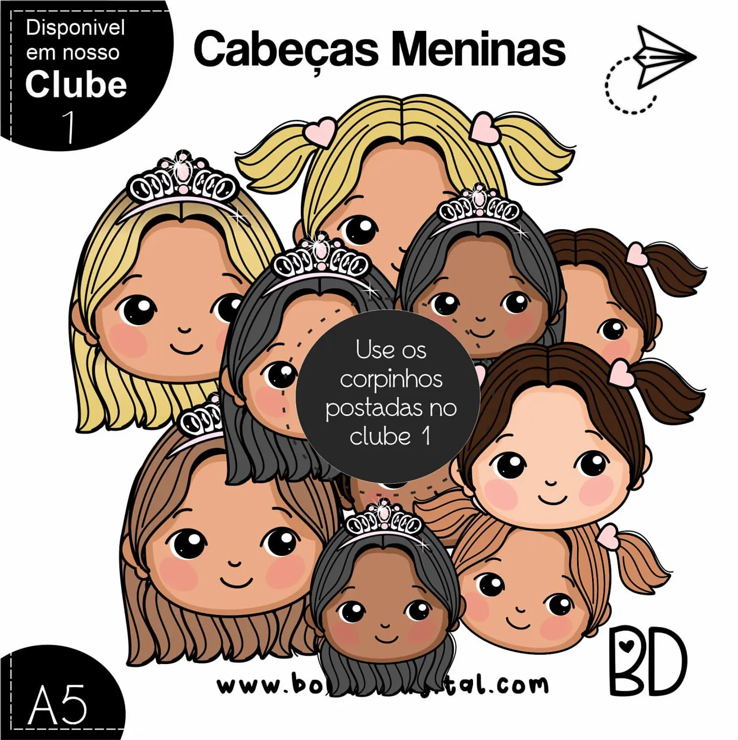 Kit Digital Cabeças Meninas 02 17 1