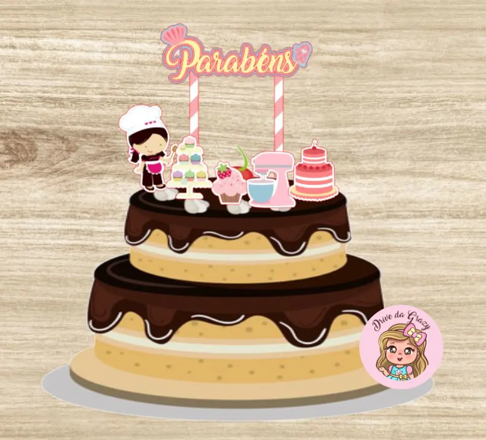 Arquivo de Corte Topo de Bolo Confeitaria - Doceria 5 1