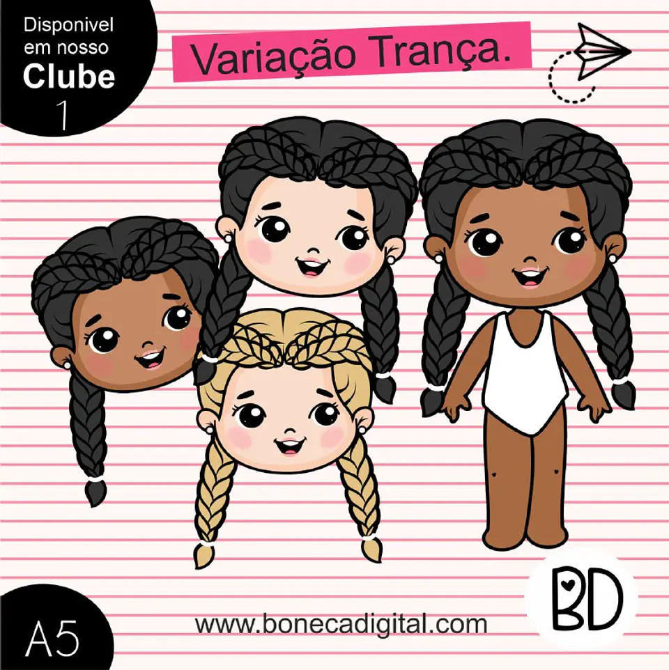 Kit Digital 12 Tranças Cabeças Variação 1 1