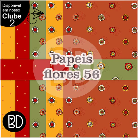 Kit Digital Papéis Paleta Floral 14