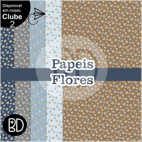 Kit Digital Papéis Floral 13
