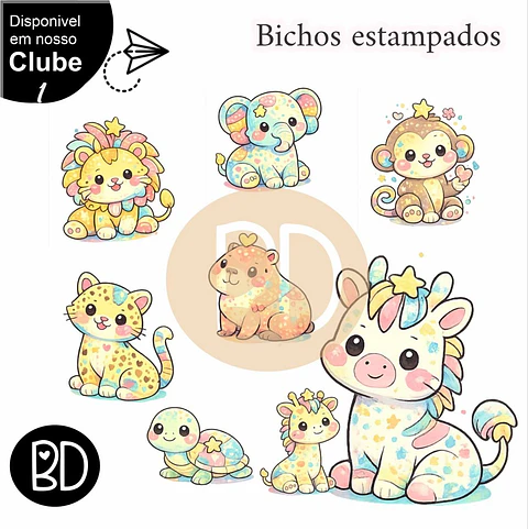Kit Digital Animais Fofos 2