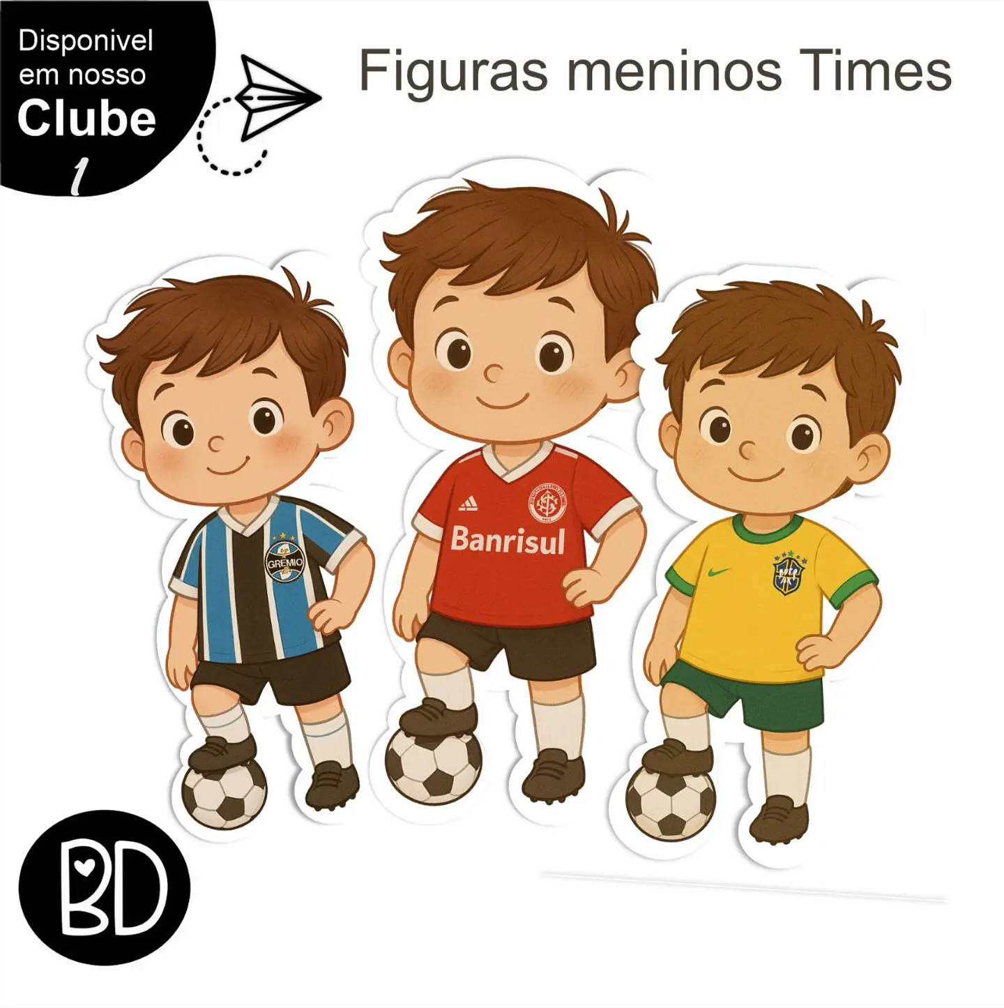 Kit Digital Figuras Meninos Gremio, Inter e Brasil 4 1