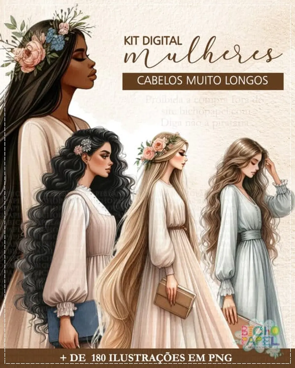 Kit Digital Mulheres Cabelos Longos 11 1