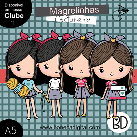 Kit Digital 3 Magrelinhas Costureira 3