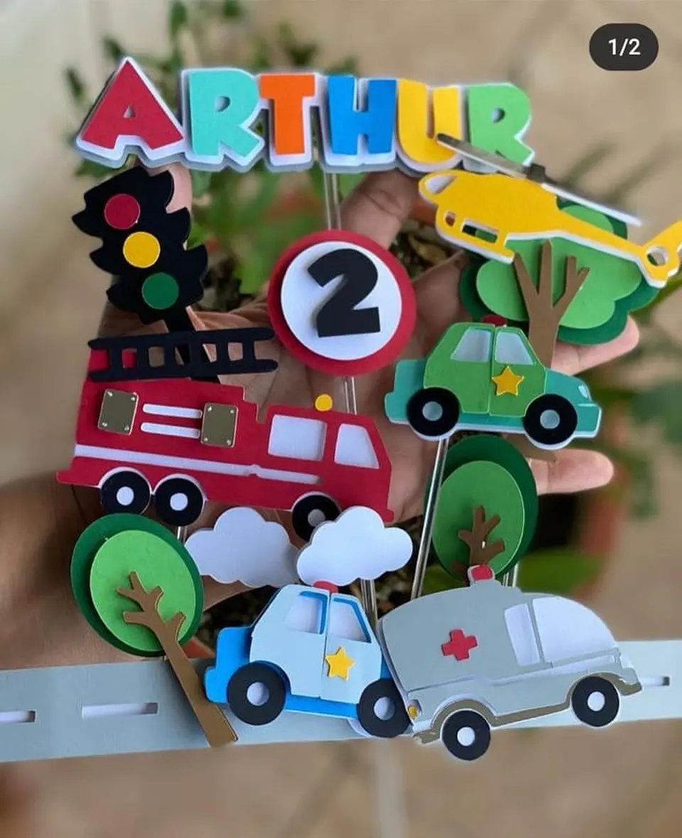 Arquivo de Corte Topo de Bolo Carro - Carrinhos 1 1