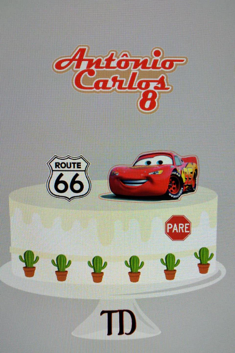 Arquivo de Corte Topo de Bolo Carros Disney 7