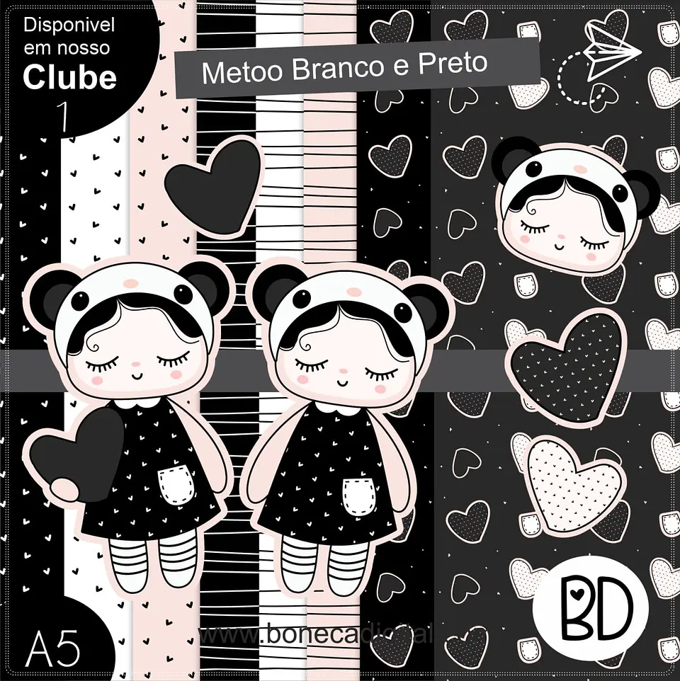 Kit Digital Metoo Preto e Braanco 21 1