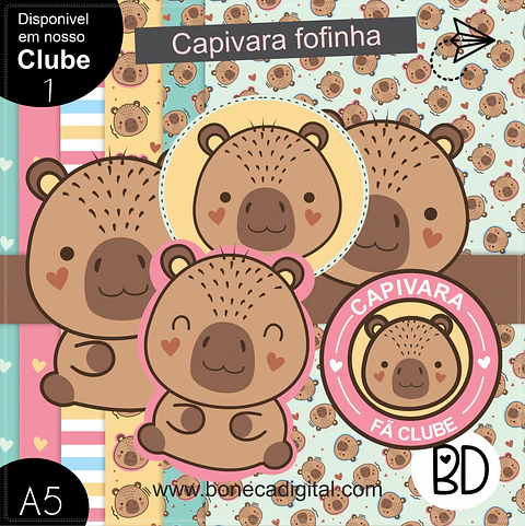 Kit Digital Capivara Fofinha 9