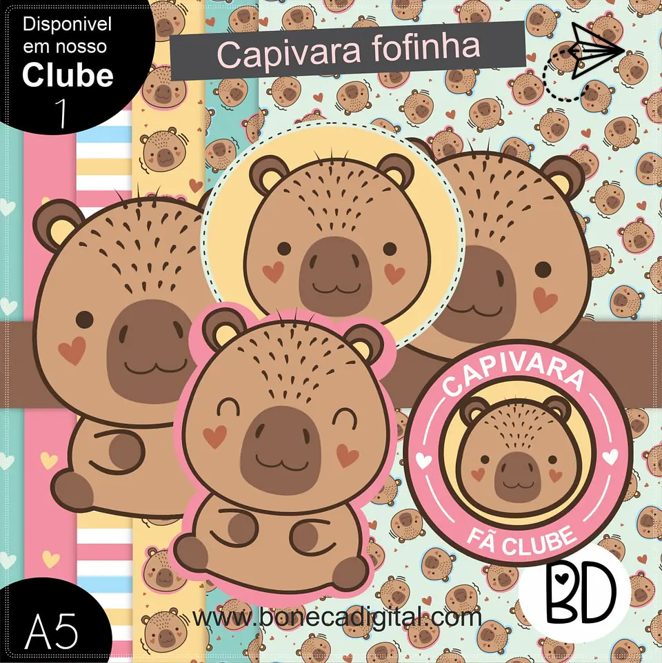 Kit Digital Capivara Fofinha 9 1