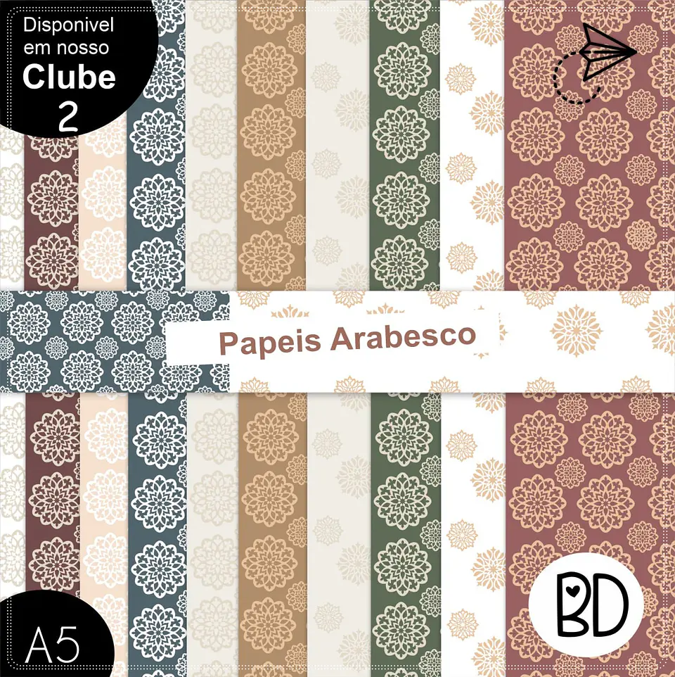 Kit Digital Arabesco Papéis 42 1