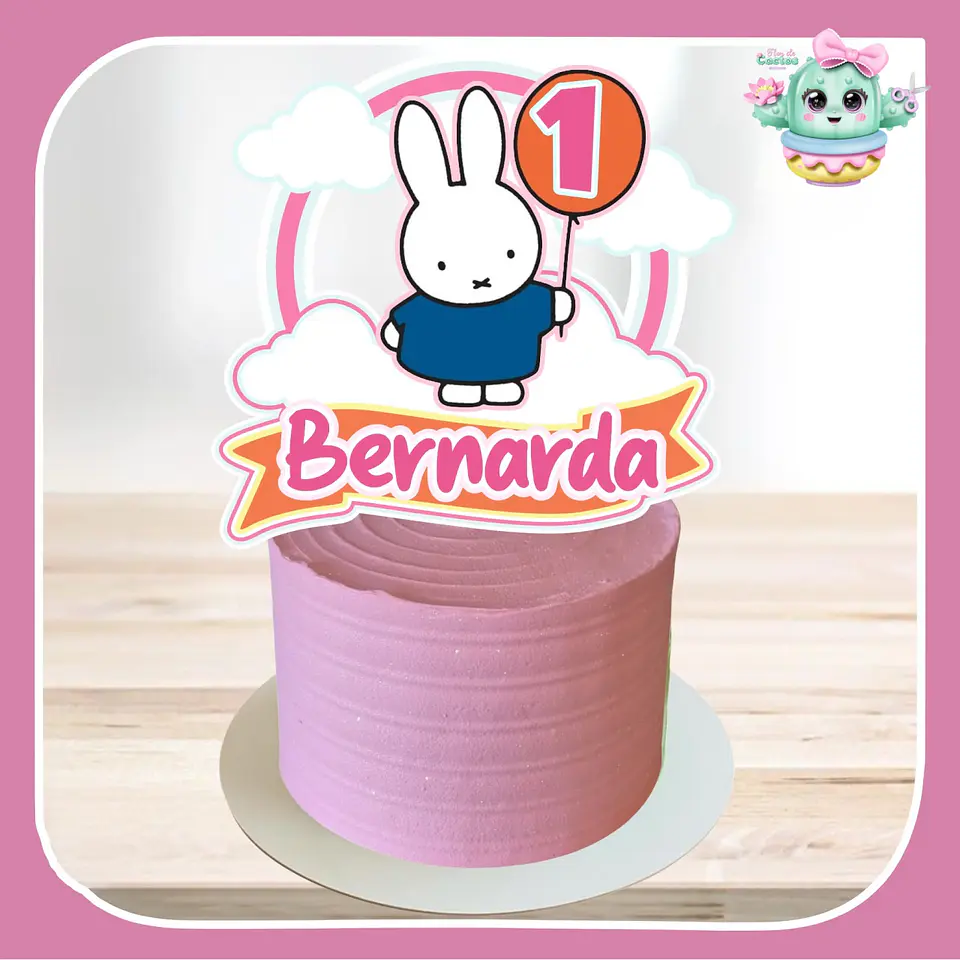 Arquivo de Corte Topo de Bolo Coelhinho Miffy 1 1