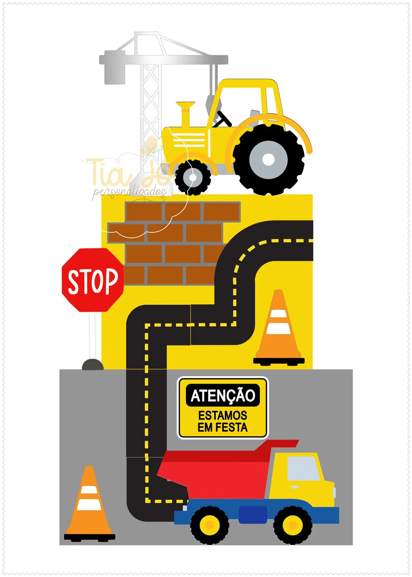Arquivo de Corte Topo de Bolo Construção 8 1