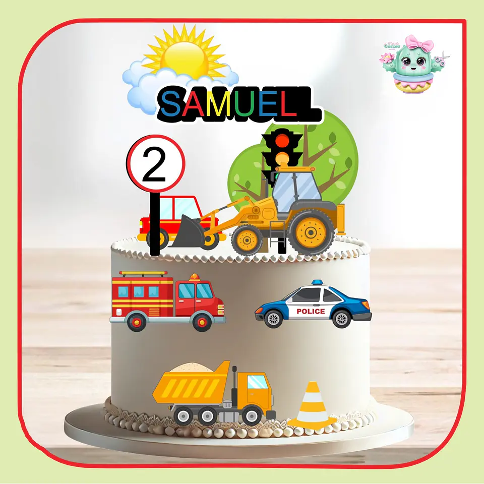 Arquivo de Corte Topo de Bolo Carro - Carrinhos 8 1