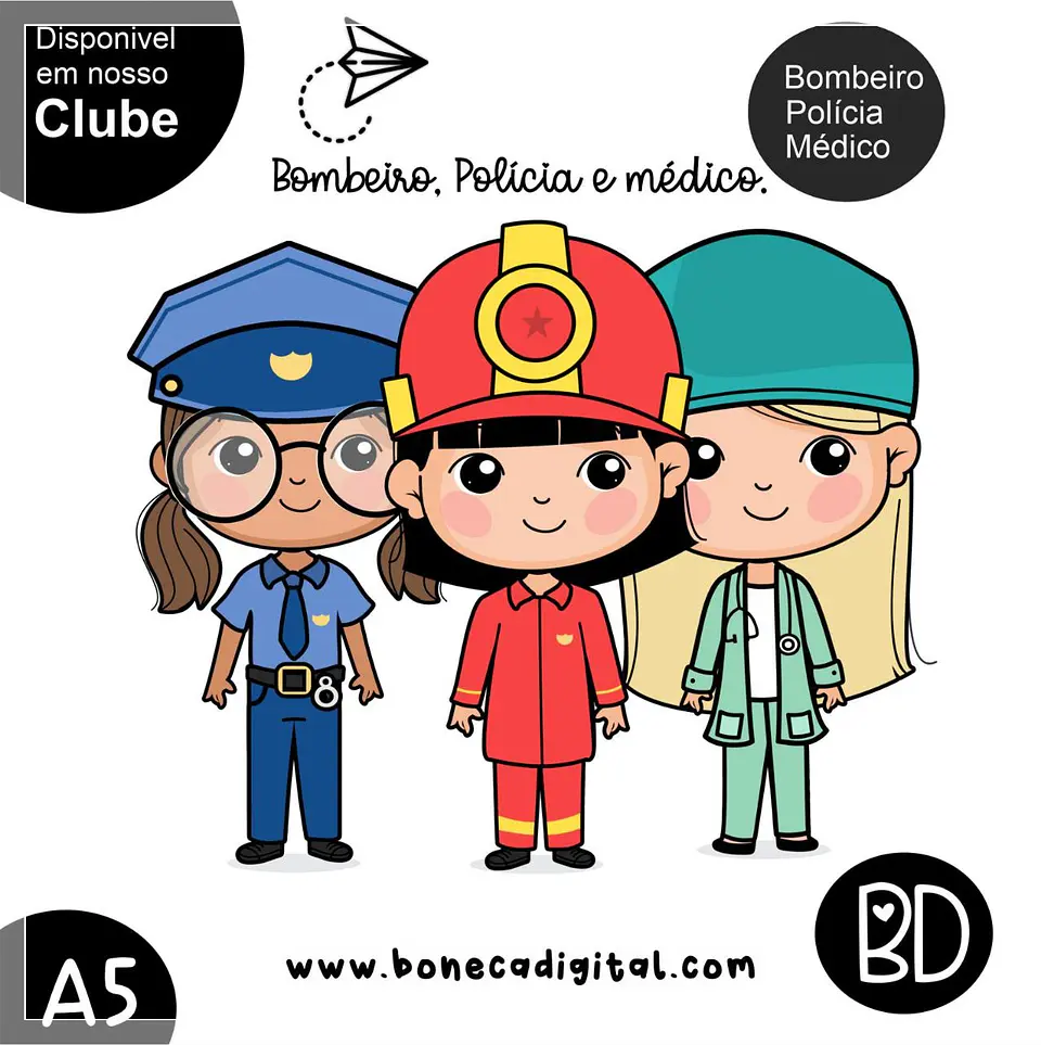 Kit Digital Papeis Digital Policia, Bombeiro, Médica 22 1