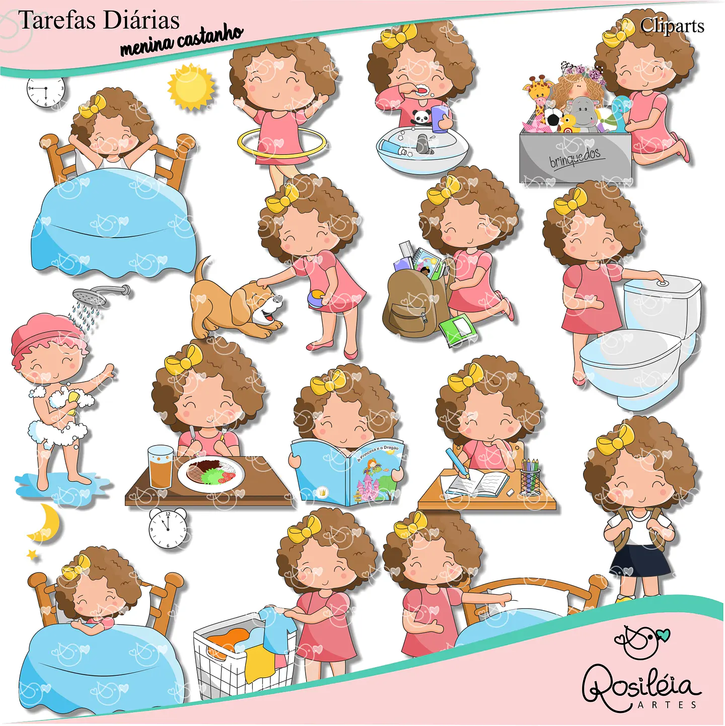 Kit Digital Tarefas Diárias Castanho 88 1