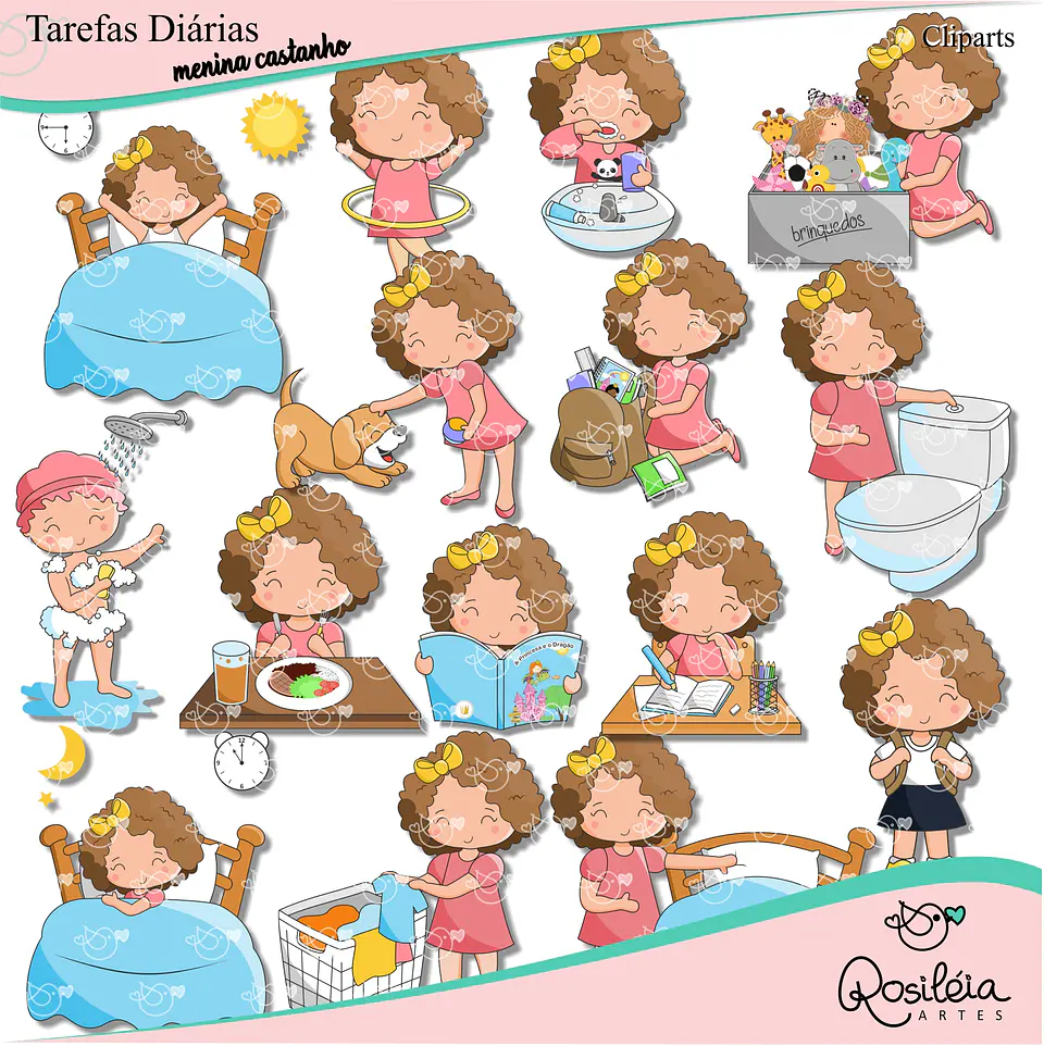 Kit Digital Tarefas Diárias Castanho 88 1