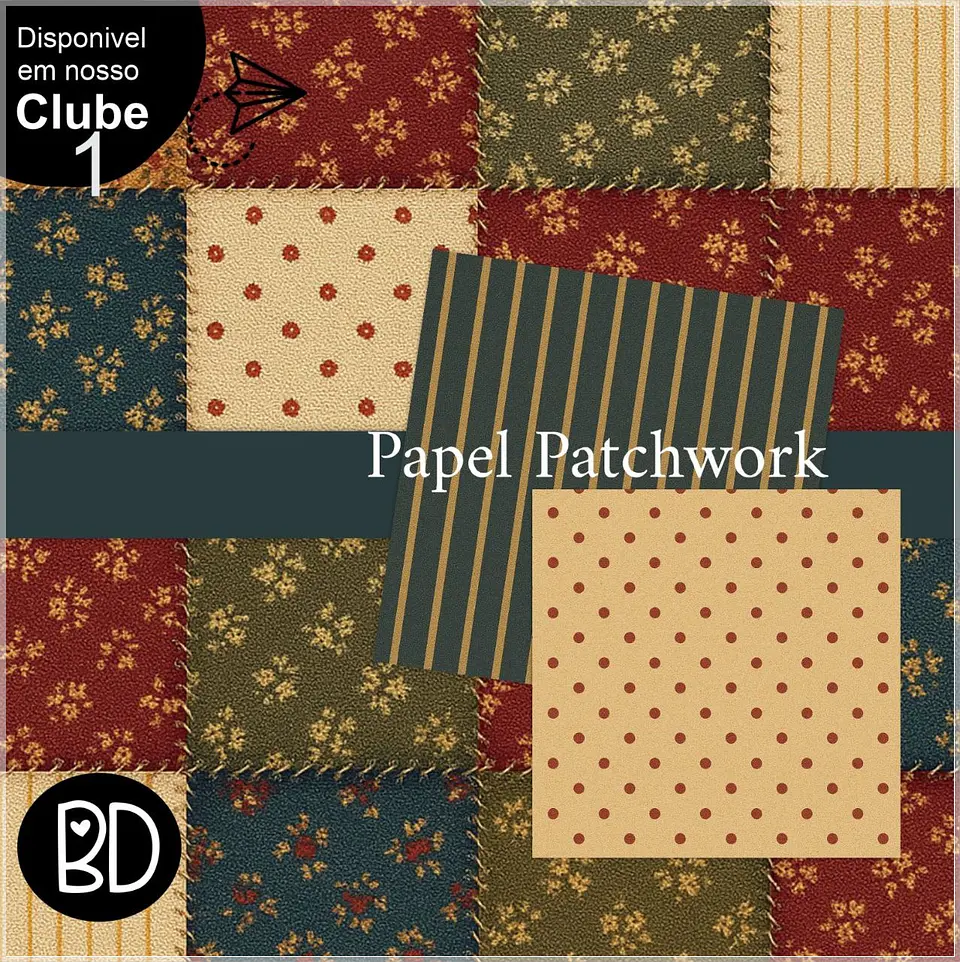 Kit Digital Papéis Patchwork 10 1