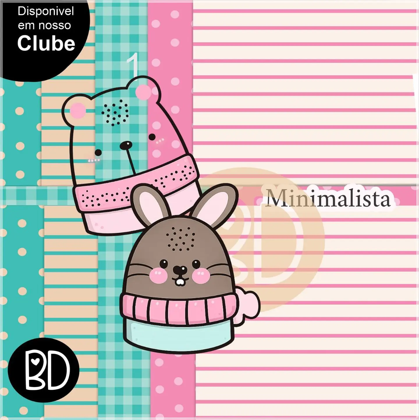 Kit Digital Bichinhos Animais Mininalista 7 1