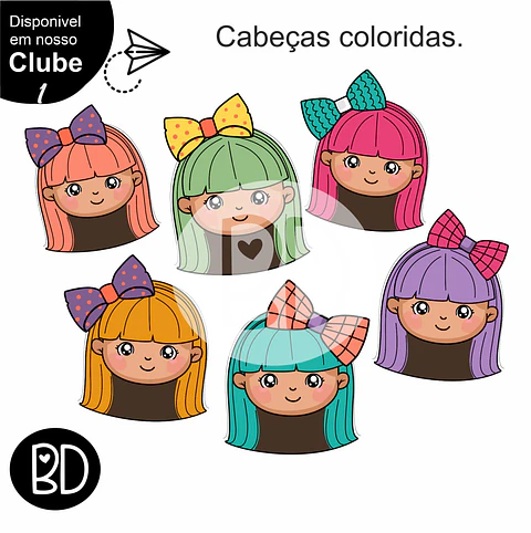 Kit Digital Cabeças Coloridas 22