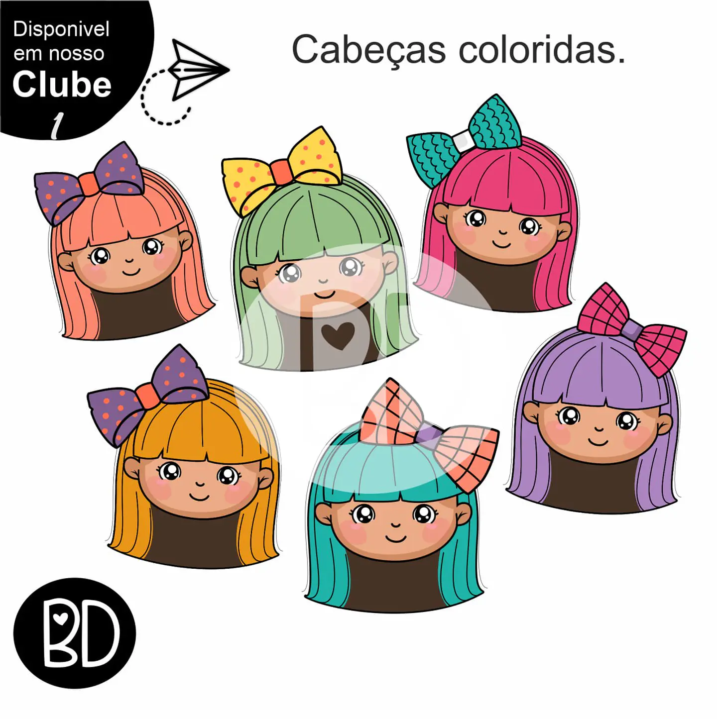 Kit Digital Cabeças Coloridas 22 1