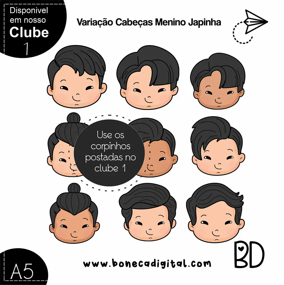 Kit Digital Japinha Cabeças 20 1
