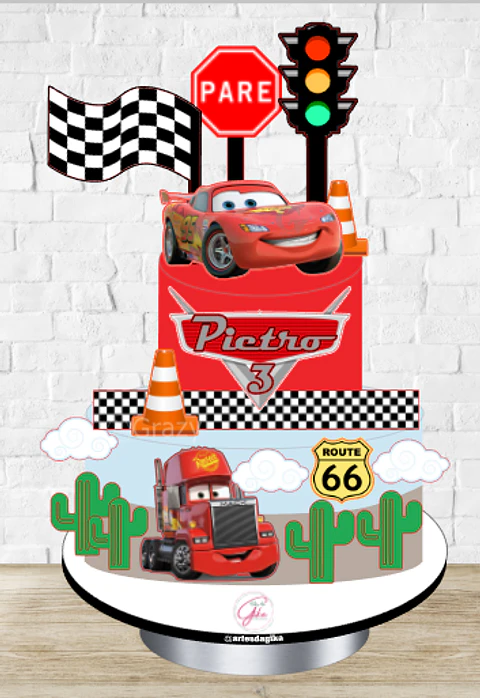Arquivo de Corte Topo de Bolo Carros Disney 9