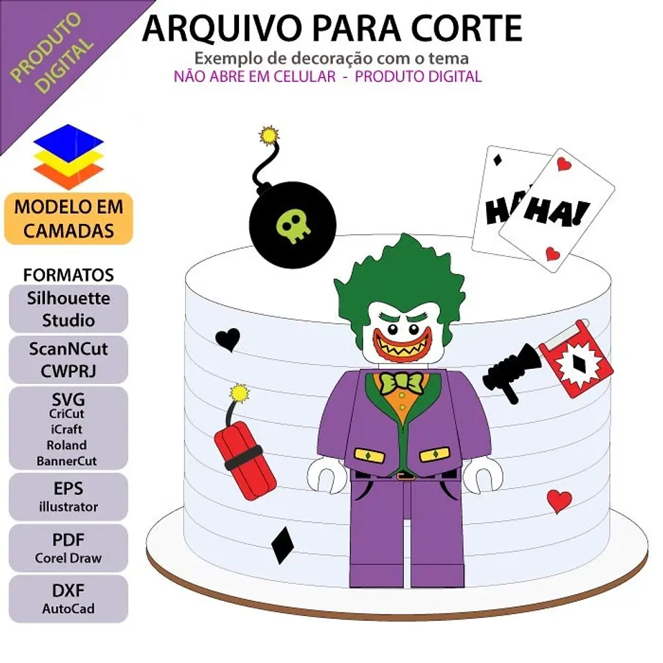 Arquivo de Corte Topo de Bolo Coringa 1 1