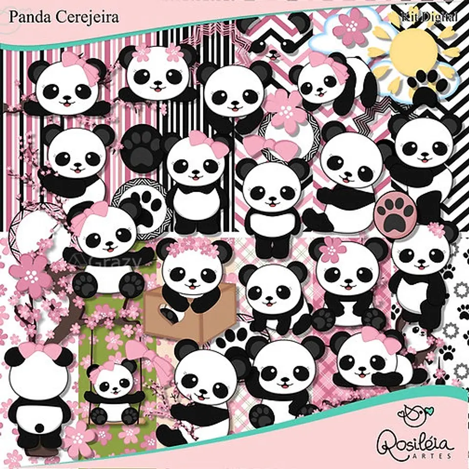 Kit Digital Ra Panda Cerejeira 69 1