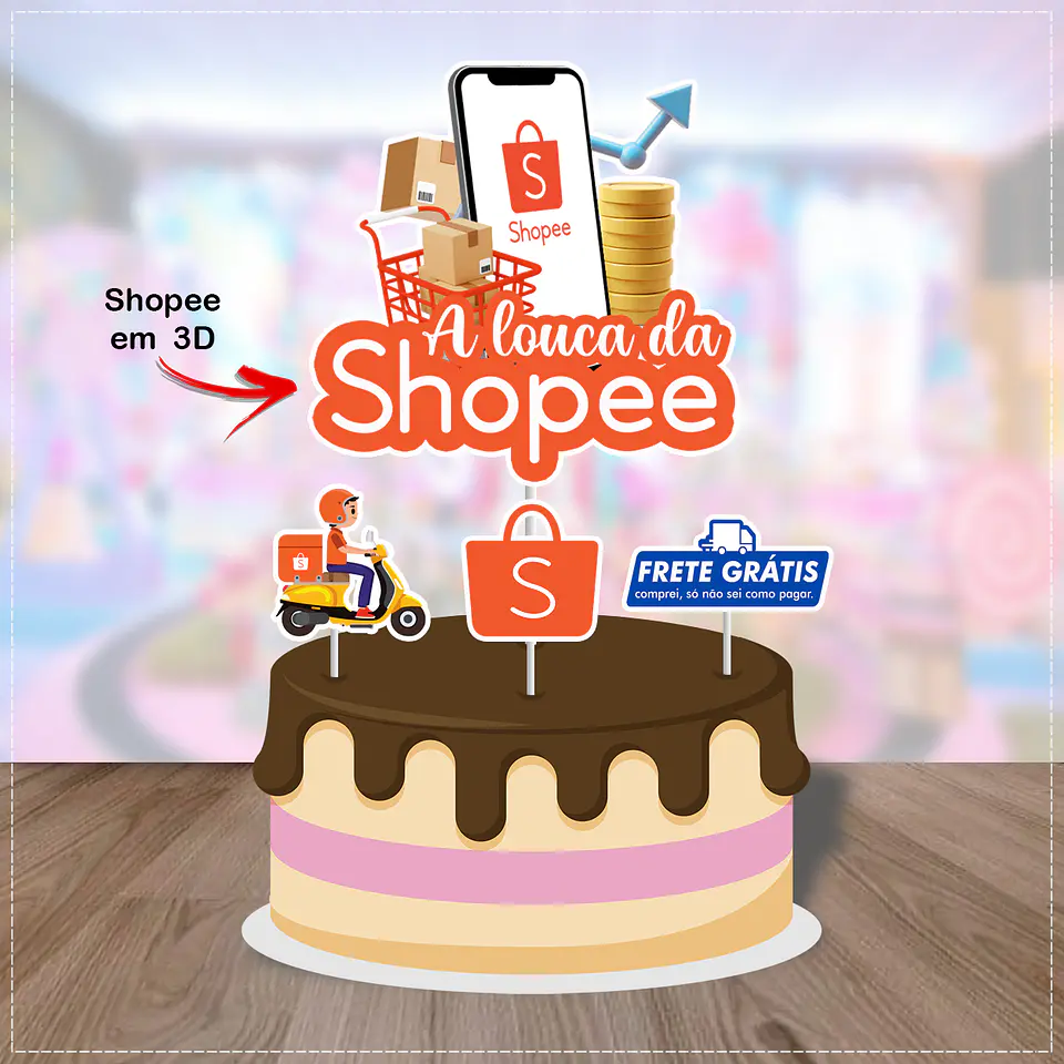 Arquivo de Corte Topo de Bolo Compras 9 1