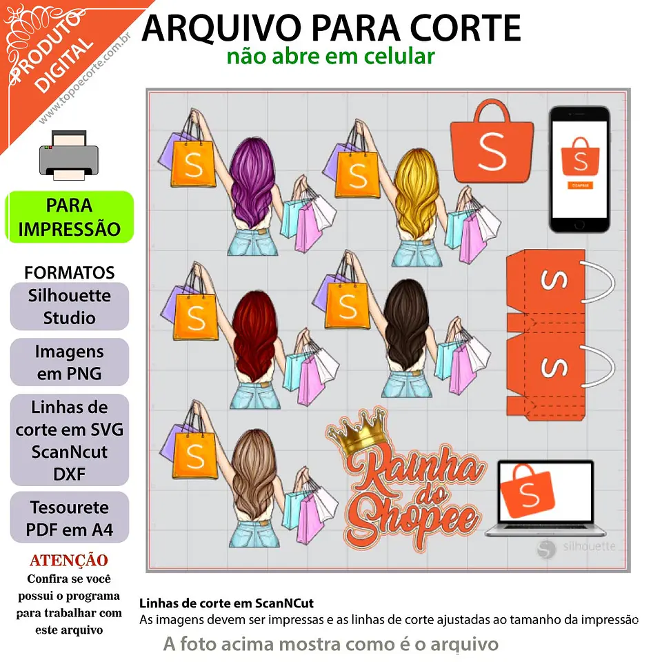 Arquivo de Corte Topo de Bolo Compras 4 1