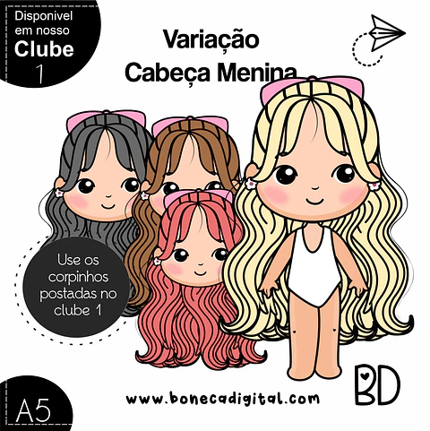 Kit Digital Cabeças Meninas 18