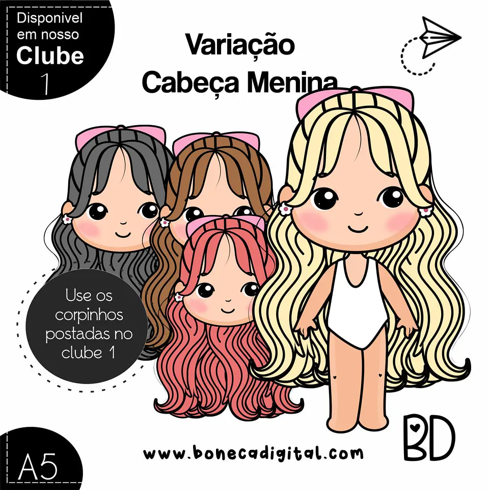 Kit Digital Cabeças Meninas 18 1