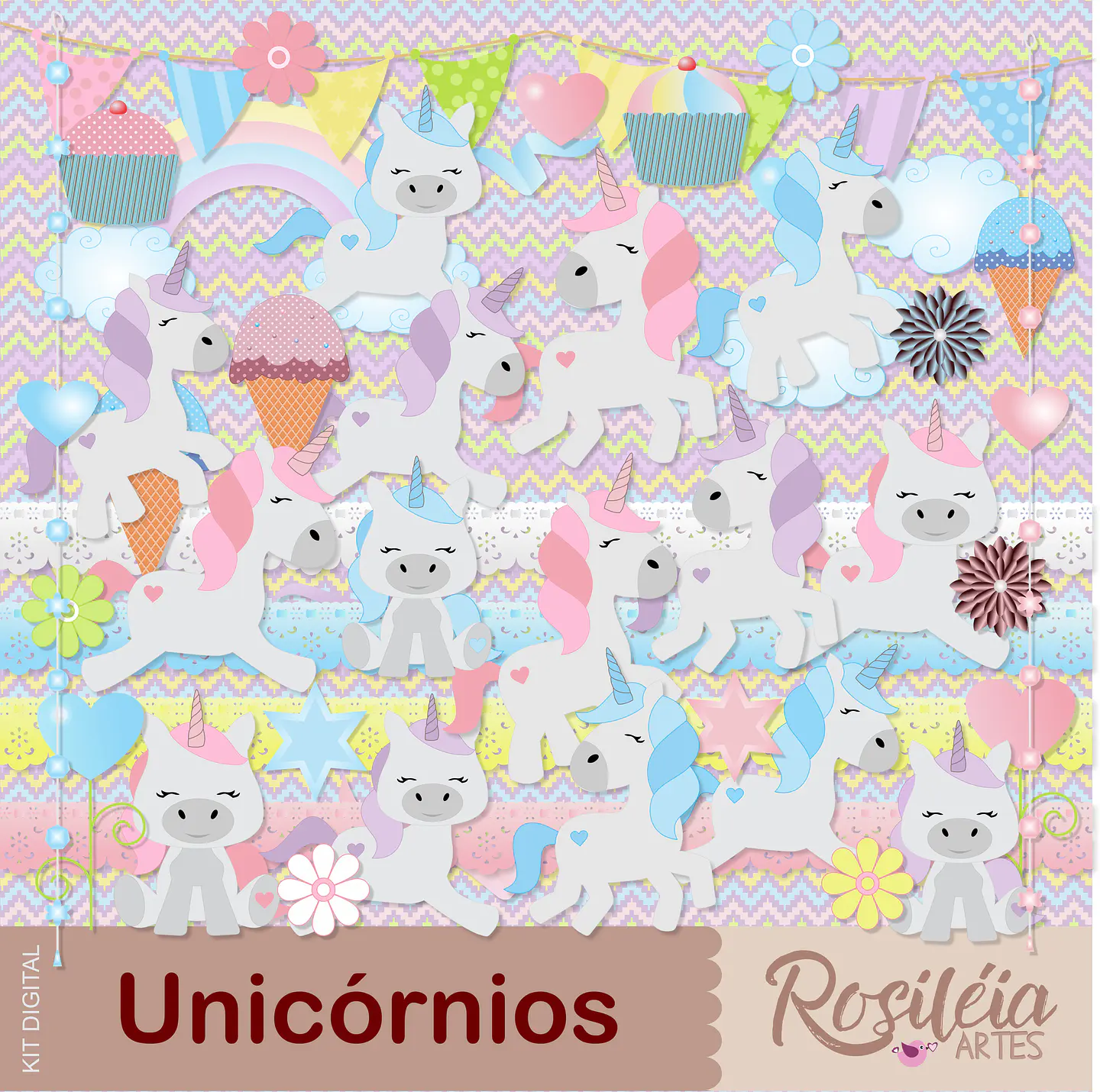 Kit Digital Unicornios 96 1