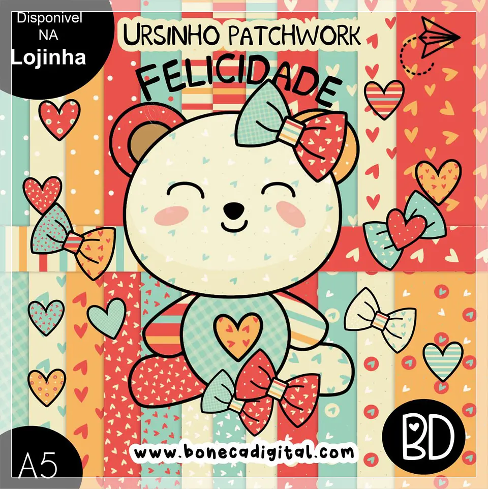 Kit Digital Ursinhos Patchwork 23 1