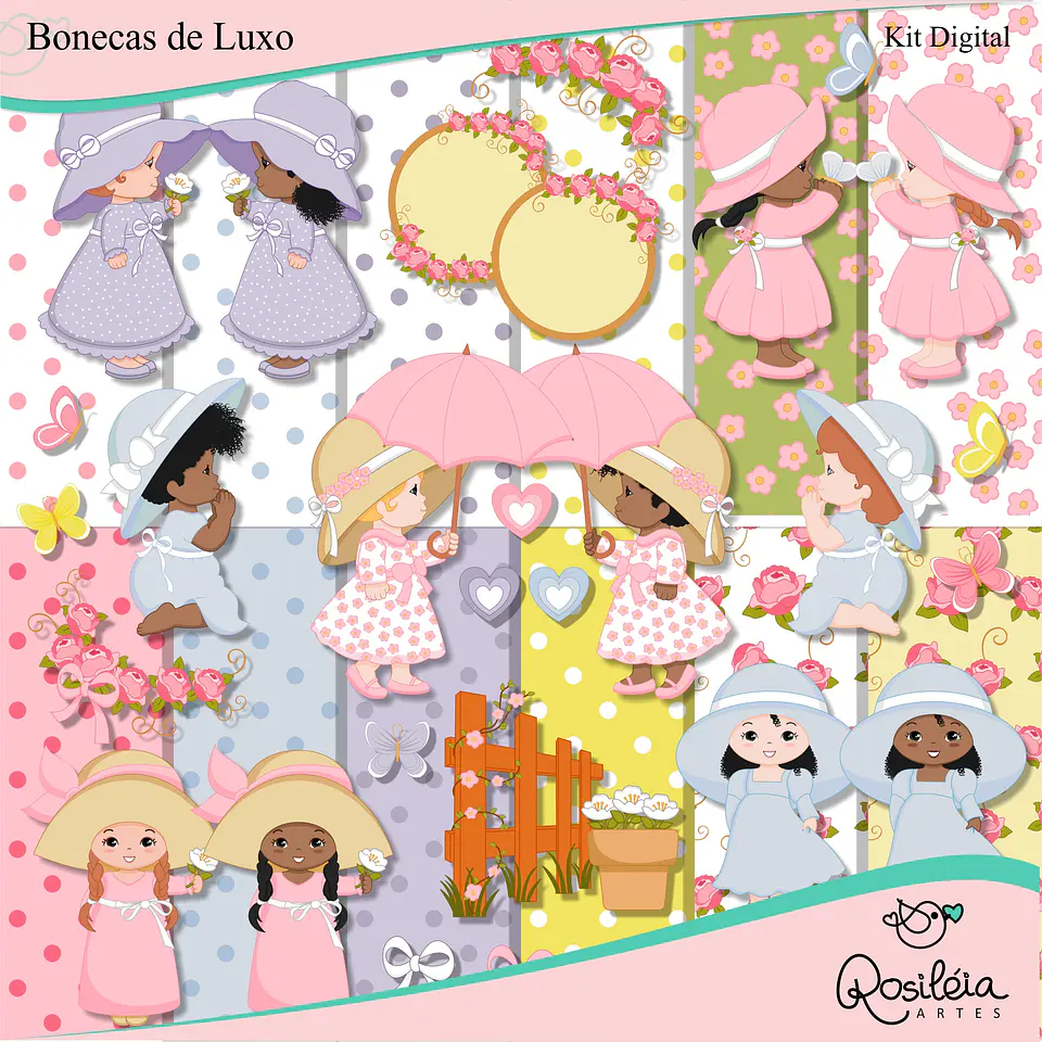 Kit Digital Ra Bonecas de Luxo Cp Pp 61 1